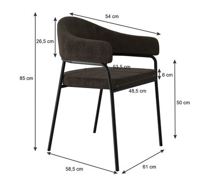 Cadeira de Jantar Olivia Tecido Boucle Marrom | Westwing