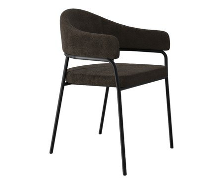 Cadeira de Jantar Olivia Tecido Boucle Marrom | Westwing