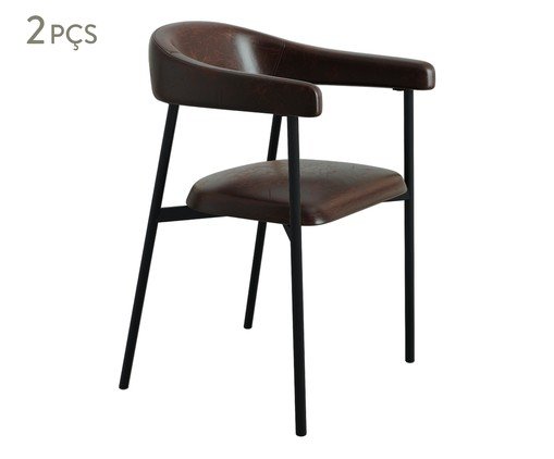 Jogo de Cadeiras de Jantar Angel Galaxy Tecido Café, brown | WestwingNow