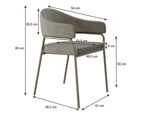 Jogo de Cadeiras de Jantar Olivia Tecido Lautrec Off White | Westwing