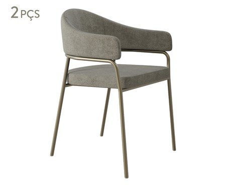 Jogo de Cadeiras de Jantar Olivia Tecido Lautrec Off White | Westwing