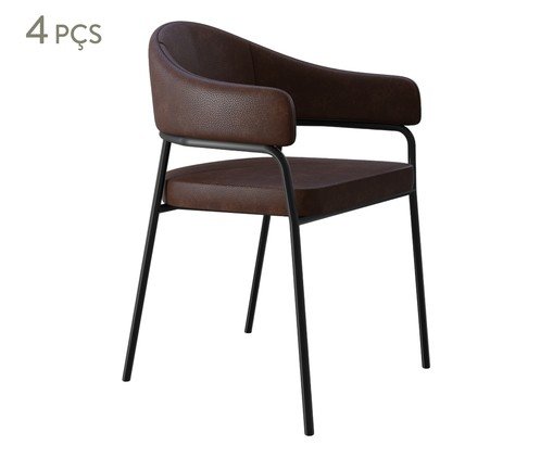 Jogo de Cadeiras de Jantar Olivia Tecido Whisky, brown | WestwingNow