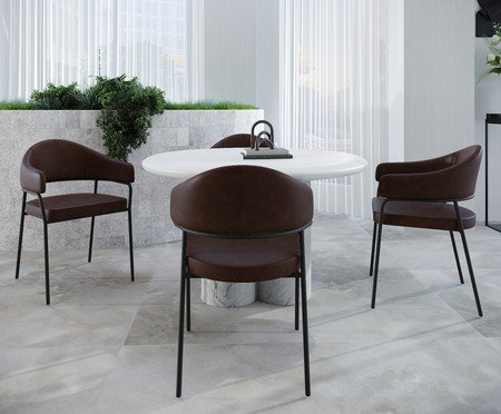 Jogo de Cadeiras de Jantar Olivia Tecido Whisky | Westwing