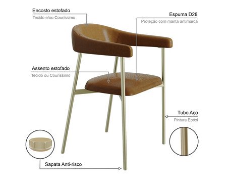 Cadeira de Jantar Angel Tecido Champanhe Caramelo | Westwing