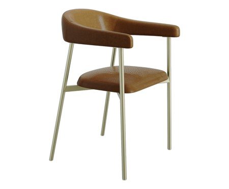 Cadeira de Jantar Angel Tecido Champanhe Caramelo | Westwing