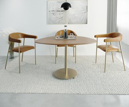 Cadeira de Jantar Angel Tecido Champanhe Caramelo | Westwing