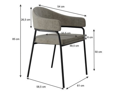 Jogo de Cadeiras de Jantar Olivia Henri Tecido Lautrec Off White | Westwing