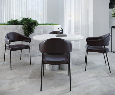 Cadeira de Jantar Olivia Tecido Café | Westwing