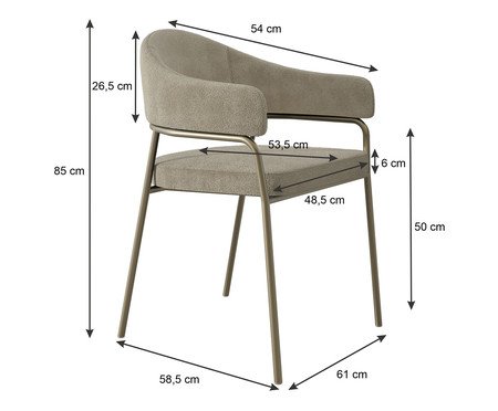 Jogo de Cadeiras de Jantar Olivia Tecido Boucle Vanilla e Champanhe | Westwing