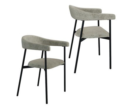 Jogo de Cadeiras de Jantar Angel Tecido Lautrec Off White | Westwing