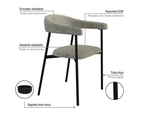 Cadeira de Jantar Angel Tecido Lautrec Off White | Westwing