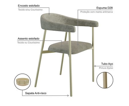 Cadeira de Jantar Angel Tecido Lautrec Chamapanhe | Westwing