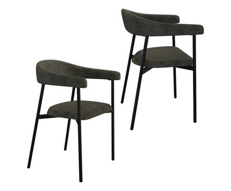 Jogo de Cadeiras de Jantar Angel Tecido Lautrec Marrom | Westwing