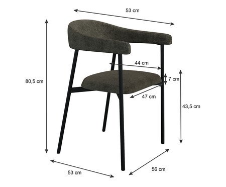 Jogo de Cadeiras de Jantar Angel Tecido Lautrec Marrom | Westwing