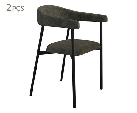 Jogo de Cadeiras de Jantar Angel Tecido Lautrec Marrom | Westwing