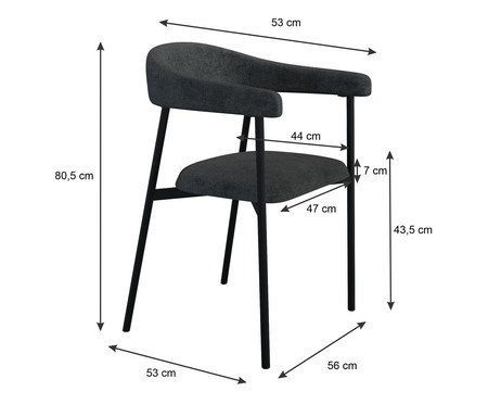 Cadeira de Jantar Angel Tecido Lautrec Grafite | Westwing