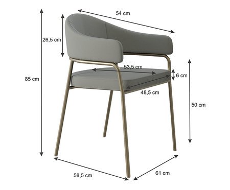 Cadeira de Jantar OliviaTecido Champanhe Off White | Westwing