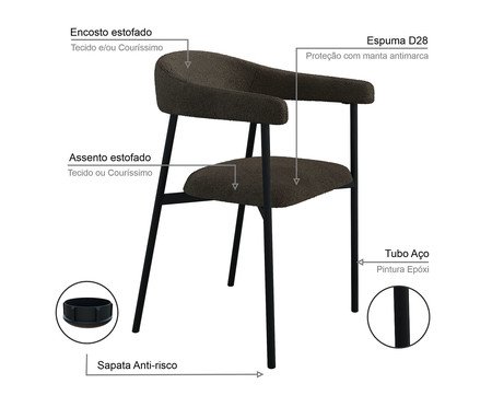 Cadeira de Jantar Angel Tecido Boucle Marrom | Westwing