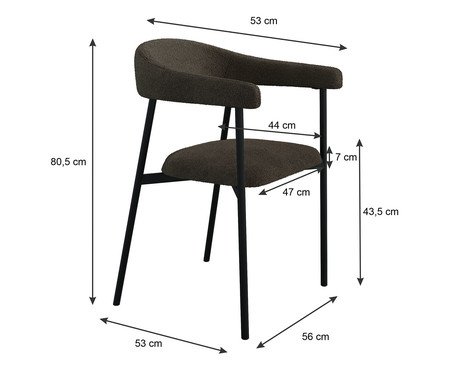 Cadeira de Jantar Angel Tecido Boucle Marrom | Westwing