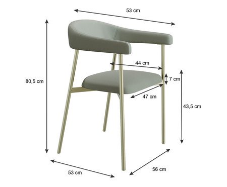 Cadeira de Jantar Angel Tecido Champanhe Off White | Westwing