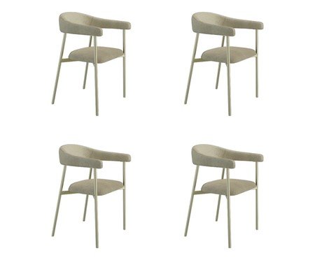 Jogo de Cadeiras de Jantar Angel Tecido Boucle Champanhe Vanilla | Westwing