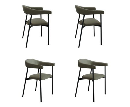 Jogo de Cadeiras de Jantar Angel Tecido Sky Cinza | Westwing