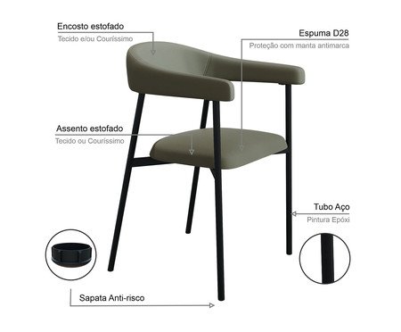 Jogo de Cadeiras de Jantar Angel Tecido Sky Cinza | Westwing