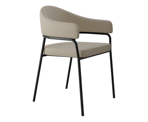 Cadeira de Jantar Olivia Tecido Corriente Preto, beige | WestwingNow
