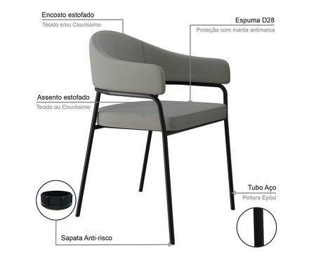 Cadeira de Jantar Olivia Tecido Off White | Westwing