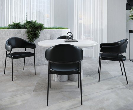 Cadeira de Jantar Olivia Tecido Preto | Westwing