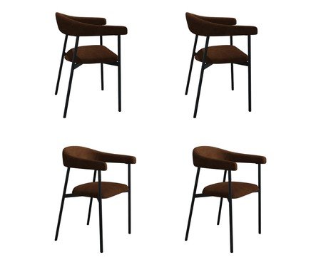 Jogo de Cadeiras de Jantar Angel Tecido Whisky | Westwing