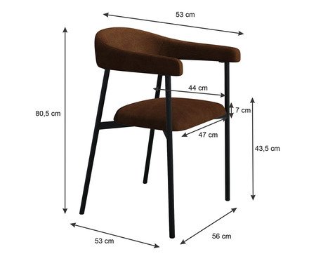Jogo de Cadeiras de Jantar Angel Tecido Whisky | Westwing