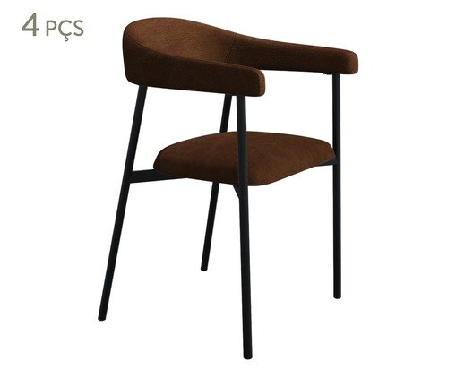 Jogo de Cadeiras de Jantar Angel Tecido Whisky, brown | WestwingNow