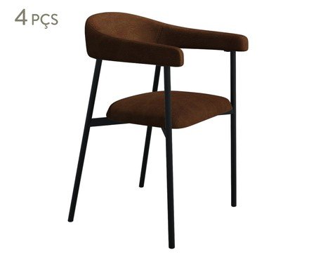 Jogo de Cadeiras de Jantar Angel Tecido Whisky | Westwing