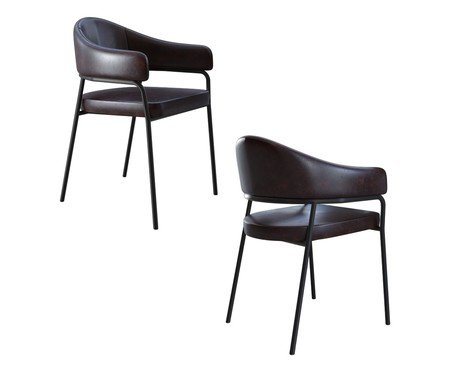 Jogo de Cadeiras de Jantar Olivia Ramos Tecido Café | Westwing