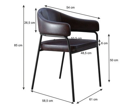 Jogo de Cadeiras de Jantar Olivia Ramos Tecido Café | Westwing