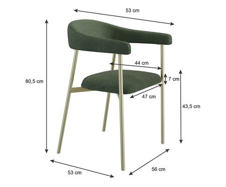 Cadeira de Jantar Angel Tecido Boucle Champanhe Verde | Westwing