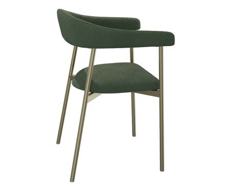 Cadeira de Jantar Angel Tecido Boucle Champanhe Verde | Westwing