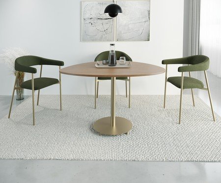 Cadeira de Jantar Angel Tecido Boucle Champanhe Verde | Westwing