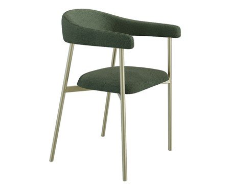 Cadeira de Jantar Angel Tecido Boucle Champanhe Verde | Westwing