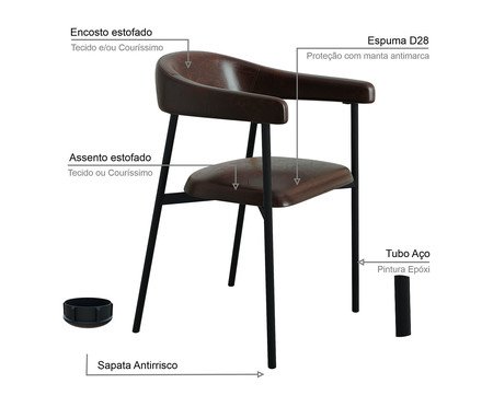 Cadeira de Jantar Angel Tecido Café | Westwing