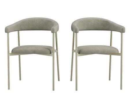 Jogo de Cadeiras de Jantar Angel Galaxy Tecido Lautrec Off White | Westwing