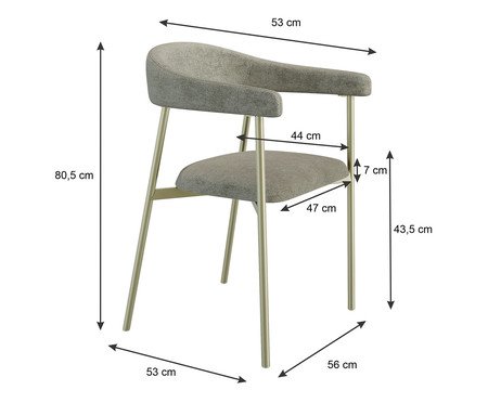 Jogo de Cadeiras de Jantar Angel Galaxy Tecido Lautrec Off White | Westwing