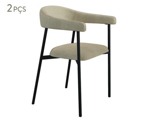 Jogo de Cadeiras de Jantar Angel Boucle Vanilla, Natural | WestwingNow