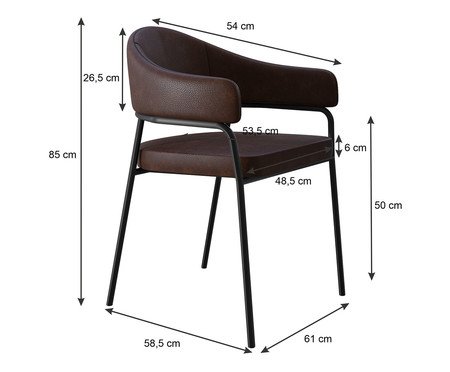 Jogo de Cadeiras de Jantar Olivia Ramos Tecido Whisky | Westwing