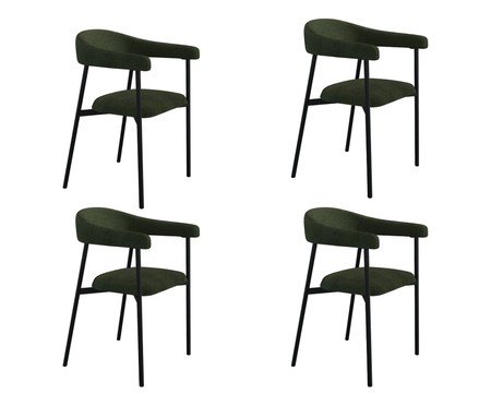 Jogo de Cadeiras de Jantar Angel Sky Tecido Boucle Verde | Westwing