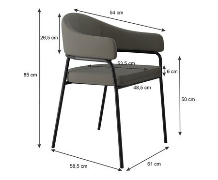 Cadeira de Jantar Olivia Tecido Cinza | Westwing