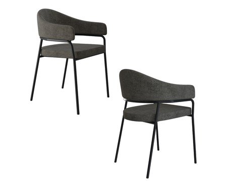 Jogo de Cadeiras de Jantar Olivia Tecido Lautrec Marrom Escorrido | Westwing