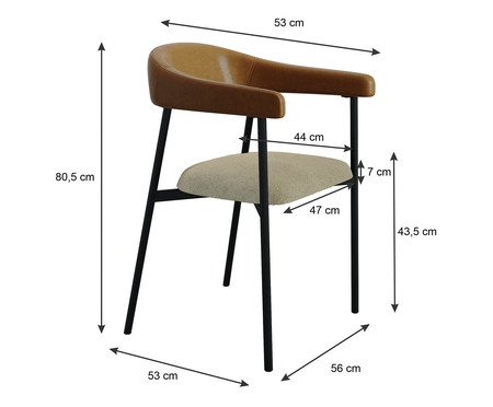 Jogo de Cadeiras de Jantar Angel Tecido Mesclado Vanila | Westwing