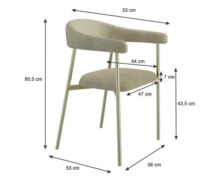 Cadeira de Jantar Angel Tecido Boucle Champanhe Vanilla | Westwing